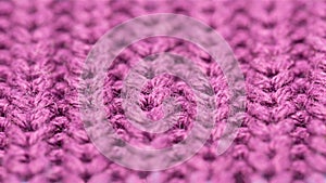 Macro of violet woolen pattern, close up
