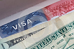 Macro of visa stamp