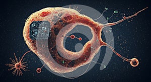 Cybernetic cell integrated with a microchip