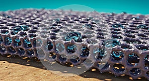 Macro visualization of advanced hydrophobic material surface