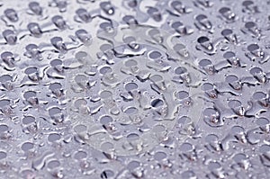 Macro water drops on chrome