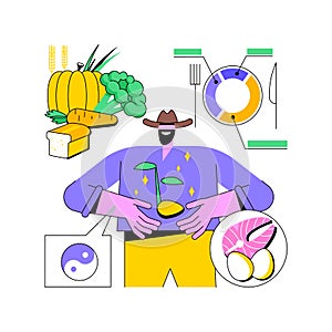 Macrobiotic diet abstract concept vector illustration.