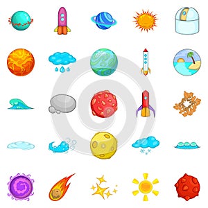Macrocosm icons set, cartoon style photo