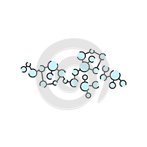 Macromolecule color line icon. Organisation in organism.