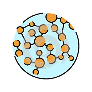 Macromolecule color line icon. Organisation in organism.