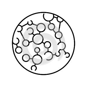Macromolecule color line icon. Organisation in organism.