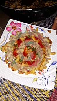 Macroni pasta tradional Pakistani photo