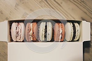 macrons in a paper box