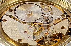 Macrophoto of mechanical watch