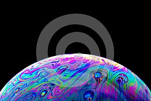 Macrophotograph of a colorful soap bubble