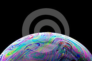 Macrophotograph of a colorful soap bubble