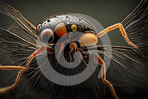 Macroscopic Close Up of a Small Insect Bug Spider Fly