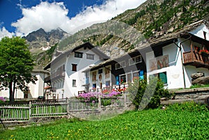 Macugnaga, Italy. Typical buildings