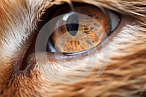 macular degeneration in a feline eye, close up