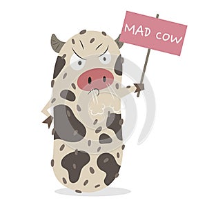 Mad Cow Disease Cell Vector Cartoon