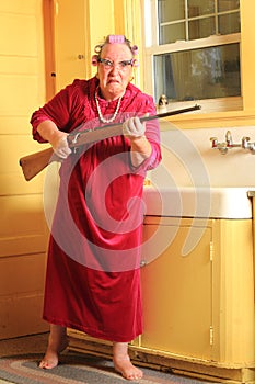 Mad Granny with Rifle