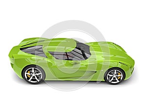 Mad green super sports concept car - side view