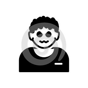 Black solid icon for Mad, insane and maniac