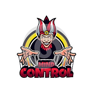 Mad Joker Clown Mind Control Vector Mascot