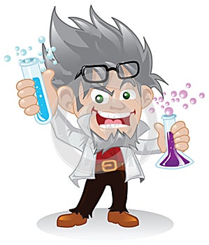 Mad Scientist Cartoon Character