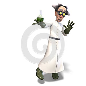 Mad scientist with dangerous fluid