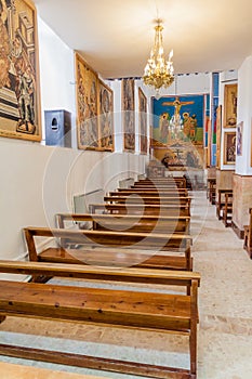 MADABA, JORDAN - MARCH 21, 2017: Interior of the Saint George church in Madaba, Jord