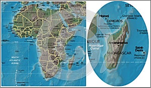 Madagascar and Africa maps