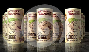 Madagascar Ariary money banknotes pack 3d illustration