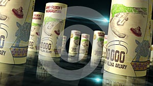 Madagascar Ariary money banknotes rolls seamless loop