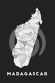 Madagascar - communication network map of country.