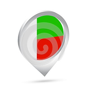 Madagascar flag 3d pin icon