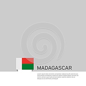 Madagascar flag background. State patriotic madagascar banner, cover. Document template, flag on white background. National poster