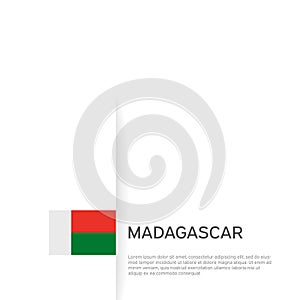 Madagascar flag background. State patriotic madagascar banner, cover. Document template, flag on white background. National poster