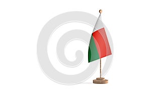 Madagascar flagpole with white space background image