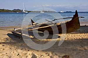 madagascar nosy be rock stone branch yacht boat palm lagoon and