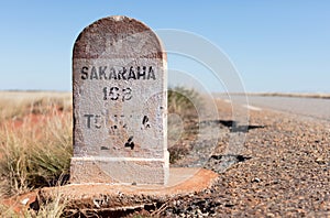 Madagascar, Route Nationale 7 RN7, old route indication photo