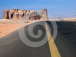 Madain Saleh, archaeological site with Nabatean tombs in Saudi Arabia KSA