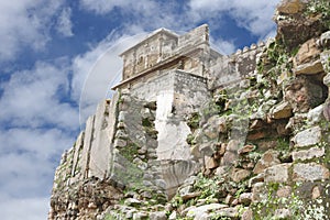 Madan Mahal fort through the ruins of ancient broken wall photo