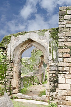 Remains of archway in Madan Mahal fort, Jabalpur, India photo