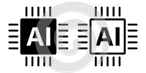 Made by AI processor icon set.