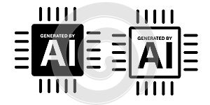 Made by AI processor icon set.