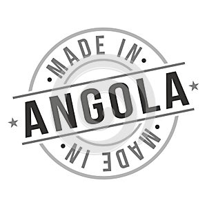 Made in Angola Quality Original Stamp Design Vector Art Tourism Souvenir Round National Product Seal.