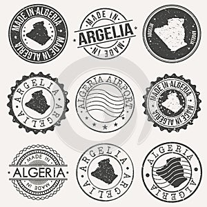 Made in Argelia Quality Original Stamp Design Vector Art Tourism Souvenir Round Badge Vector.