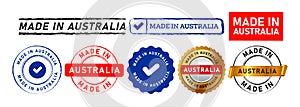 made in australia stamp and seal badge label sticker sign for certificate manufacturing product