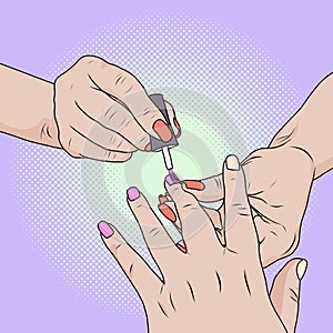 Made beauty salon manicure. Cost savings. Caring for fingernails