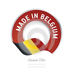Made in Belgium flag red color label button logo icon banner