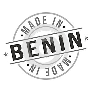 Made in Benin Quality Original Stamp Design Vector Art Tourism Souvenir Round Seal National product Vector.