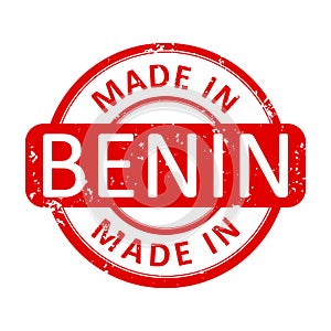 Made In BENIN Round Red Stamp Seal Vector