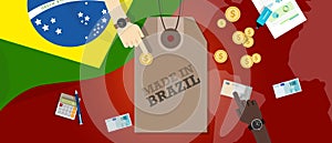 Made in Brazil price tag illustration badge export patriotic business transaction