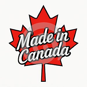Made in Canada Logo with Maple Leaf Emblem